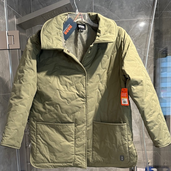 NWT Bass Outdoor Quilted Jacket Deep Lichen Green Size S (Fits Sizes S,M,L) - Picture 5 of 12